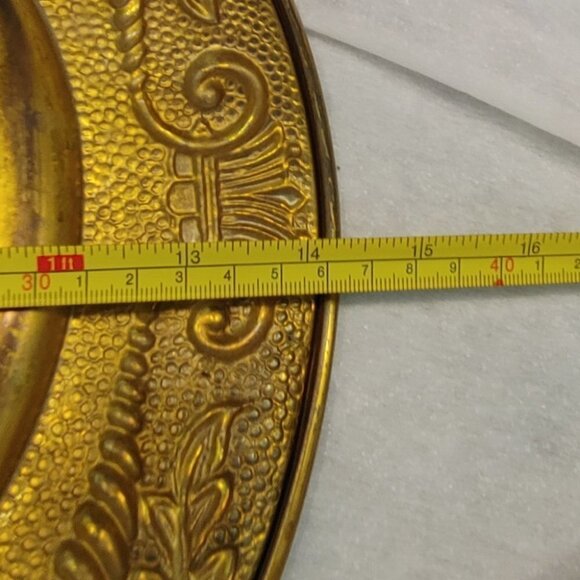 Vintage Metal Brass 14” Tin Wall Hanging Ship Plate - Picture 5 of 5